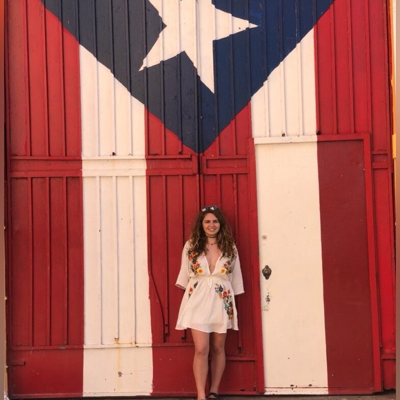 Forever21 Floral Embroidered Deep-V Cover Up Dress - Picture 2 of 2